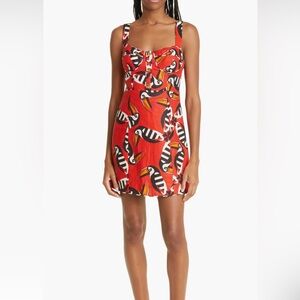 Farm Rio Red Tropical Print Dress